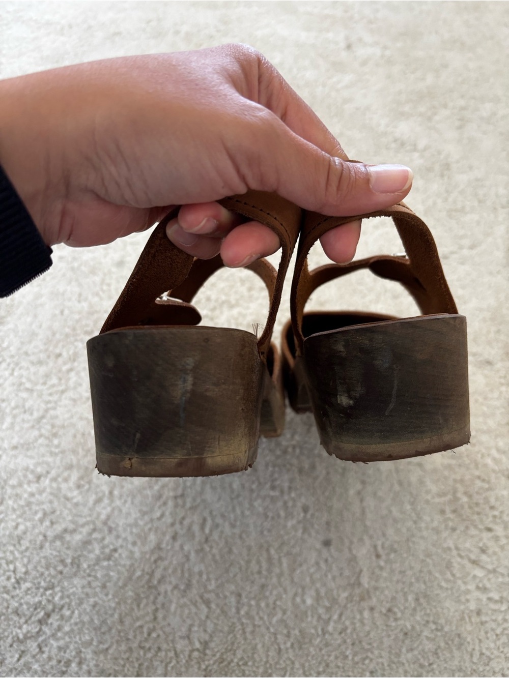SANDGRENS Saragasso classic clog sandals in DEXTER TAN - Picture 4 of 5